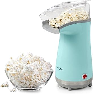 Nostalgia Air Popper Popcorn Maker – 16 Cups Oil-Free Pop Corn – Includes 4-oz Measuring Cup – Perfect for Family Movie Nights – Aqua