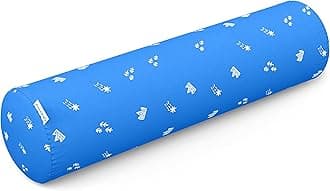 Cherilo Memory Foam Soft Baby Bolster Pillow Cushion for Side Support, Neck Support with Removable & Washable Cover, Blue