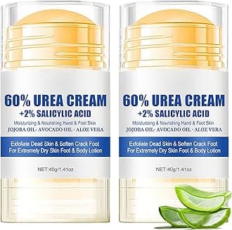 Urea Cream 60 Percent for Feet, Urea Foot Cream, Foot Cream for Cracked Heels and Dry Skin, Callus Remover Nourishes Soften, Foot Moisturiser for Women&Men,Maximum Strength, 40g (2pcs, 40g)