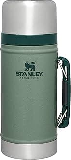 Stanley Classic Legendary Large Food Jar 1.0 qt | Vacuum Insulated Food Container | Wide Mouth Screw On Lid | Packable for Travel | Stainless Steel with Leakproof Lid | BPA-Free | Hammertone Green