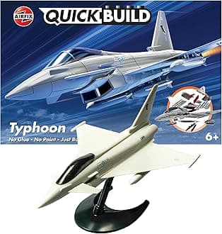 Airfix J6002 Eurofighter Typhoon Jet - Quick-Build Kit, Silver, 231 x 160 x 77 cm