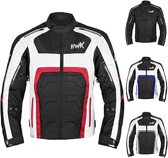 HWK Spyder Motorcycle Jacket for Men with Weather Resistant Cordura Textile Fabric for Enduro Motocross Jacket