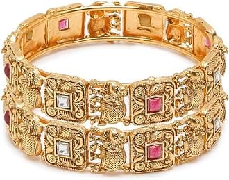 YouBella Jewellery for women Traditional Gold Plated Jewelry Bracelet Bangles for Women and Girls