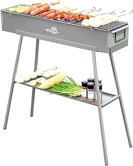 - WILLBBQ Charcoal Grills Commercial Quality Portable Hibachi BBQ Lamb Skewer Detachable‌ Camping Barbecue Grill for Backyard Outdoor Cooking Use(31.6x7.1x5.1 inch)