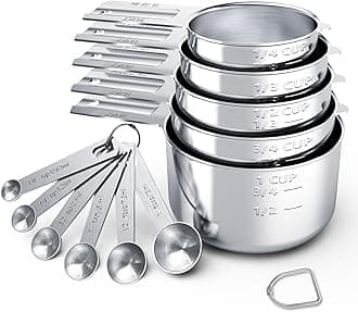 Stainless Steel Measuring Cups & Spoons Set, Cups and Spoons,Kitchen Gadgets for Cooking & Baking (11)