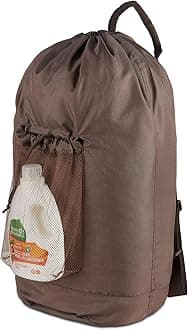 Large Laundry Backpack Bag with Detergent Holder and Adjustable Shoulder Straps, Clothes Laundry Backpack for College, Travel, Apartment, Laundromat, Dorm Room (Brown)