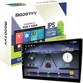 Modorwy Original 9inch HD QLED Car Android Stereo | 2GB RAM & 32GB ROM | OS 13 Double Din Car Multimedia Player | incl. AHD Rear Camera - 1 Year Warranty