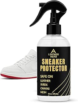 Leather Hero Shoe Protector Spray - Waterproof Spray for Shoes(10oz) White Shoe Water and Stain Repellent Spray Sneaker Protector Spray for Canvas, Mesh, & Vinyl