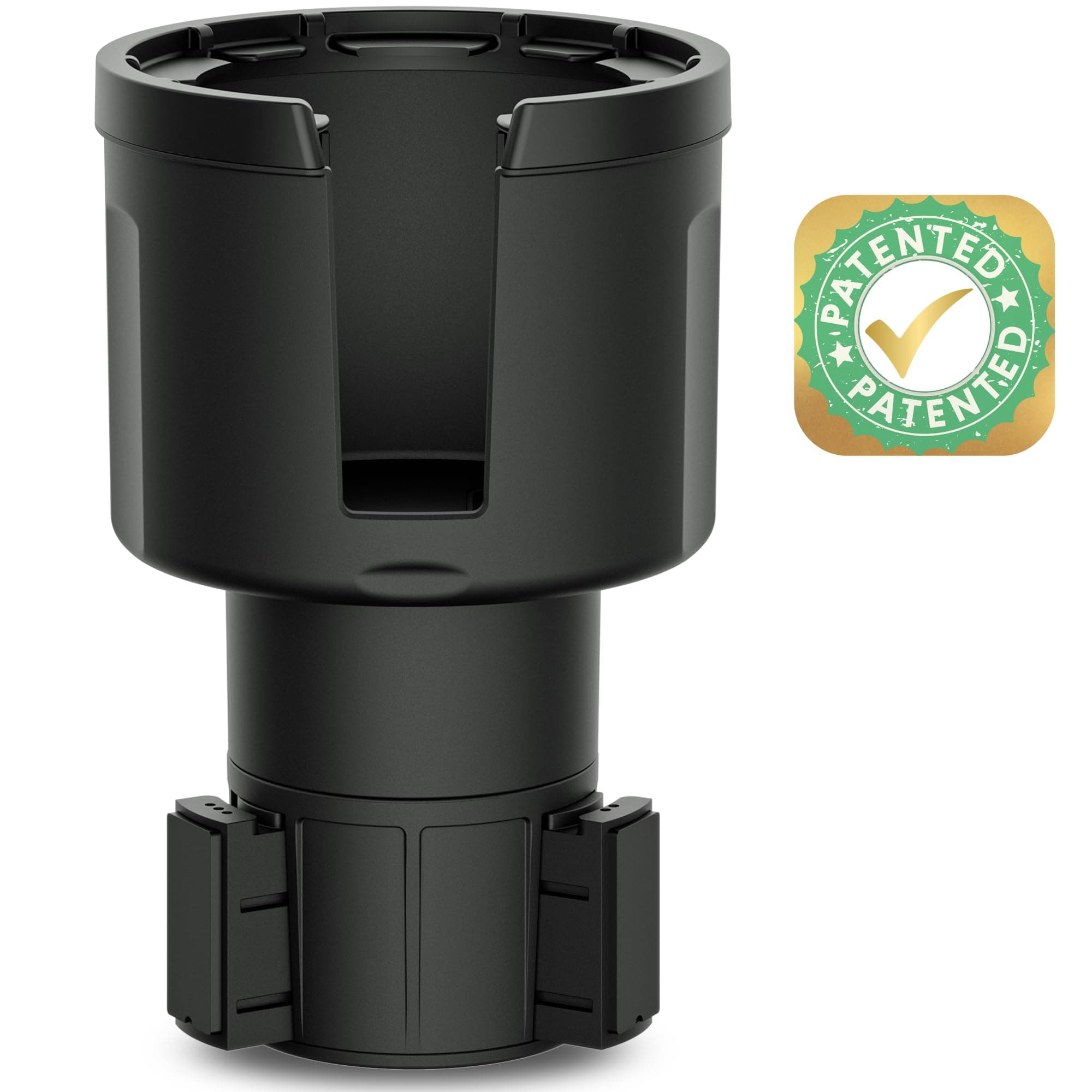 Car Cup Holder Expander Adapter with Adjustable Base - Rubber Tabs Securely Hold Large Water Bottles