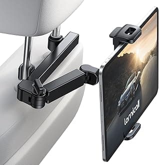 Car Headrest Tablet Holder - [ Extension Arm] 2023 Adjustable Tablet Car Mount for Back Seat, Road Trip Essentials for Kids, for 4.7-11" Tablet Like iPad Pro, Air, Mini, Galaxy, Fire, Black