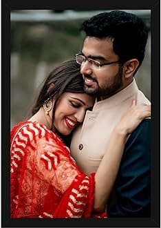 Mad Masters Personalized Photo Frame with Photo Upload | Customized Portrait Wall Frame for Home Decor | Birthday & Anniversary Gift | 12×8 Inch Engineered Wood