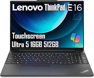 Lenovo ThinkPad E16 Gen 2 Business AI PC Laptop (16" FHD+ Touchscreen, Intel 12-Core Ultra 5 125U (> i7-1355U), 16GB DDR5, 512GB SSD), Fingerprint Reader, Backlit, Thunderbolt 4, Ethernet, Win 11 Pro