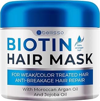 Biotin Hair Mask - Volume Boost and Deep Conditioner for Dry, Damaged Hair - Hydrating Repair Treatment for Women and Men - Moisture Conditioning for Curly Hair and Split Ends - Sulfate Paraben Free