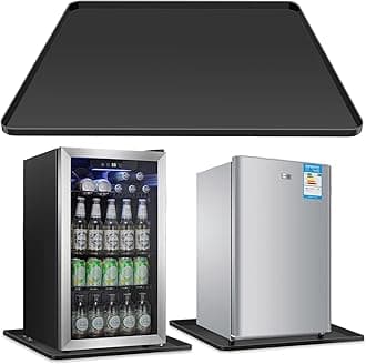 insefocc Mini Fridge Silicone Mat with Convex Edge - 24''x24''x0.8'' - Mini Fridge Freezer Under Mat prevents appliance leaks and spills, providing the ultimate floor protection for appliances (black)