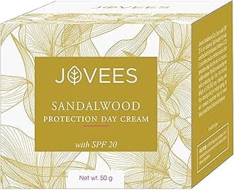 Jovees Herbal Sandalwood Protection Day Cream SPF 20 | For Deep Hydration & Nourishment | Remove Dead Skin | Protect skin from Heat | for All Skin Type- 50g