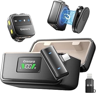 - GRENARO P10 Wireless Mic for Youtubers with 3-Level Noise Reduction,Mic for YouTube Wireless with 40H Charging Case