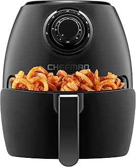 TurboFry 3.5 Litre Air Fryer Oven w/ Dishwasher-safe Basket and Dual-control Temperature, 1300W Power, 60-minute Timer & 15-cup Capacity, Uses No Oil, BPA-free, Matte Black