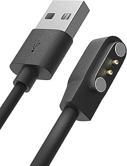 Sounce USB Magnetic Charging Cable for BoAt Xtend/Xtend Pro/Storm/Storm 1.3" Curved Display/Xplorer/Wave Connect/Wave Beat/Wave Fit/Wave Style Smartwatches - Black