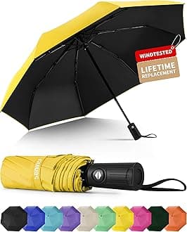 Seniny Windproof Travel Umbrella, Automatic Umbrellas for Rain, Portable & Compact Umbrellas for Backpack, Strong UV for Protection, Folding Small Sun Umbrella for Car, Walking