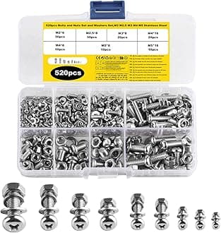Stainless Steel Cross Pan Head Screws Bolts Nuts Washers Set, Assorted M2-M5 Nuts and Bolts