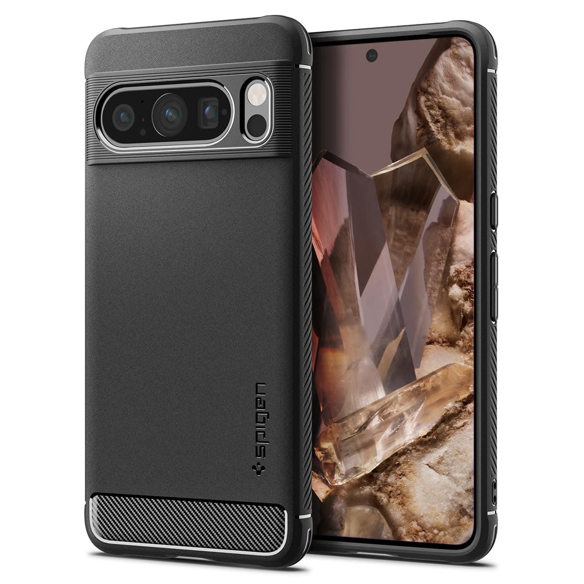 Spigen Rugged Armor designed for Google Pixel 8 PRO case cover - Matte Black
