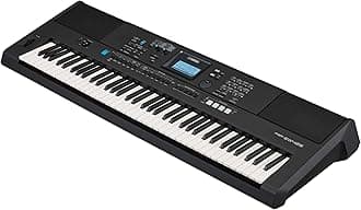 Yamaha 76-Key Touch-Sensitive Advanced Portable Keyboard, with Semi Pro-Quality Sound, Music Rest, and Power Adapter PSREW425