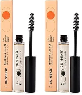Cureskin Eye Brow & Lash Oil | Nourishes and Strengthens | Eyelash Growth Serum | Lash Serum for Eyelash Growth, 7 ml (Pack of 2)