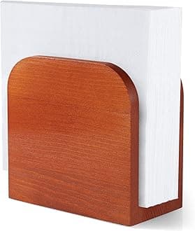 ALELION Wood Napkin Holder for Table, Wooden Upright Napkin Holders for Kitchen, Standing Napkin Dispenser for Kitchen Dining Room Party Cocktail Outdoor Use, for Rustic Kitchen Table Decor