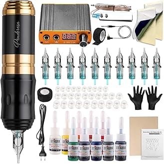 STIGMA Rotary Tattoo Machine Kit with 10pcs Cartridges & Digital Display - Perfect for Beginners & Professionals