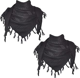 Explore Land Cotton Shemagh Keffiyeh Tactical Desert Scarf Neck Head Wrap with Tassel for Men Women