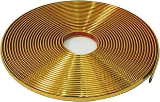 32.8 Ft Peel and Stick Trim, Waterproof Molding for Walls, Edges, Borders, Window Frames, Backsplash Tiles, Flexible and Self Adhesive Gold