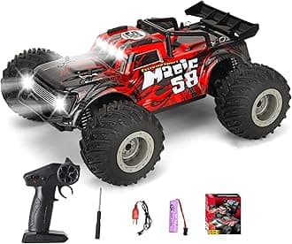 AccLoo Remote Control Car for Kids Ages 3+, 1:18 RC Off-Road Toy Car, Wireless Remote Control, USB Rechargeable Battery, Front Lights, 40–60m Range, Includes Screwdriver & Manual