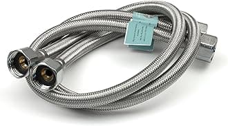 Pair of 1/2" x 1/2" (Female to Female) BSP (600mm) Kitchen Basin Monobloc Mixer Tap Connector Flexible Hose Pipes Tail