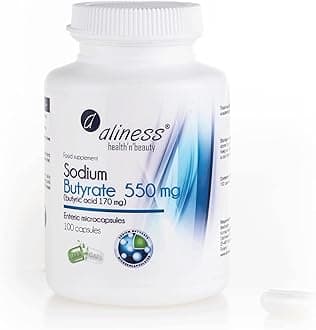 Sodium Butyrate 100 Capsules - Gut Health Supplements with Microcapsule Technology - IBS Relief Supplement for Men & Women - (Butyric Acid)