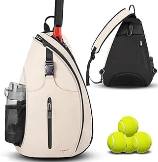 Ytonet Tennis Bag, Tennis Sling Backpack Crossbody Water Resistant for Men Women, Compatible for Pickleball Badminton Rackets