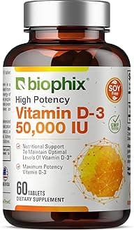 Vitamin D-3 50000 IU 60 Tablets - High-Potency Supports Strong Bones Immune Health