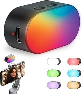 GO X Gimbal RGB Magnetic LED Fill Light - 16 Color Modes, Selfie, Vlog, Content, Live, YouTube, Photoshoot, Video, Control Button, 2hr Runtime, Rechargeable & Detachable