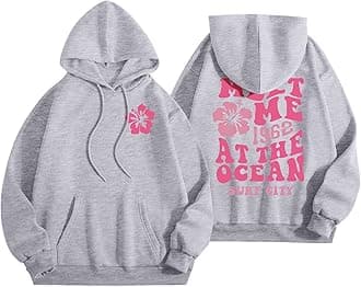 Qxutpo Pink Hoodie for Teen Girls Cute Graphic Hoodie Girls Preppy Sweatshirt...