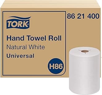 Hand Towel Roll, Natural White, Universal, H86, for Mini Dispensers, 100% Recycled, 1-Ply, 12 Rolls x 425 ft, 8621400