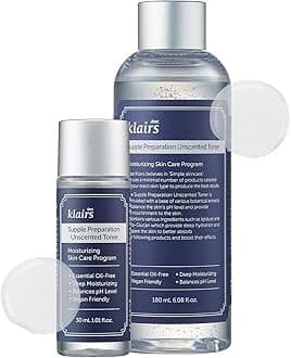 [DEARKLAIRS] Supple Preparation Unscented Toner Set, Soothing, Fast Absorbing, Non-Irritating, Fragrance-Free, Calming, K-Beauty Skincare Routine, Sensitive Skin Friendly