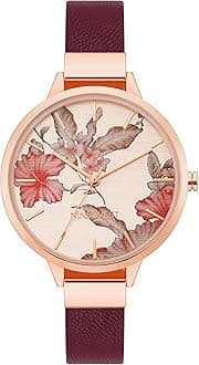 Women's Floral Dial Strap Watch