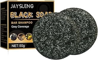 Grey Hair Shampoo & Anti-Grey Bar for Men & Women, 50g × 2 Dark Shampoo Bar