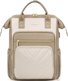 – LOVEVOOK Laptop Backpack Womens, 15.6 inch Laptop Rucksack Bag for Women, Large Ladies Backpacks Waterproof School Bags with USB Port, Fashion Daypacks for Work Travel Teacher Nurse, Khaki Beige