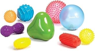 Edushape The Original Sensory Balls for Baby, Mega Pack - Assorted Baby Balls That Help Enhance Gross Motor Skills for Kids Aged 6 Months & Up - Set of 4 Vibrant and Unique Toddler Ball for Baby