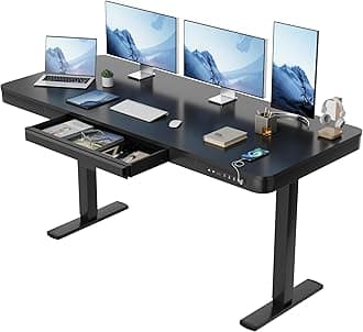 FurmaxElectric Standing Desk with Drawer 55 x 24 Inch Adjustable Height Stand up Desk Home Office Computer Desk with USB Ports, BlackThe Forest Stewardship Council