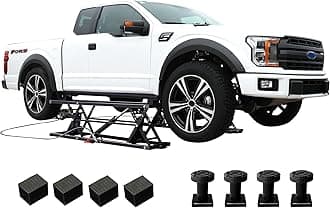 Jocisland 5000 LBS Portable Car Lift, Adjustable Quick Jack with 26" Max Height, Locking Levers, Foldable Design & Wheels, Scissor Lift for Sedans in Garage or Shop, Black