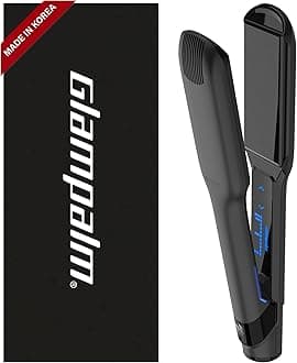 - GlamMuse Wide 1.5" | All-Ceramic Flat Iron Infused with Vita-C, Salon Results with Less Heat Damage, Trusted by K-Pop Hair Stylists Hair Straightener for Thick Hair, Silk Press | GP501T
