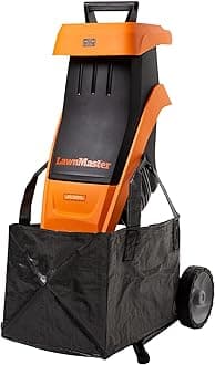 LawnMaster FD1501 Electric Wood Chipper Shredder 15-Amp 1.5-Inch Cutting Diameter Max 10:1 Reduction