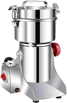 Moongiantgo Electric Grain Grinder 800g Spice Superfine Mill Stainless Steel & 36000RPM Commercial Motor, for Herb/Spice/Nut/Cereal, with Protection of Overload & Open-Cover-Stop (800g Swing Type)
