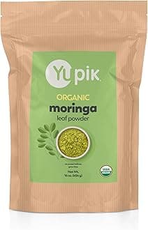 Yupik Organic Moringa Leaf Powder 1 lb (16 oz), USDA Certified, Non-GMO, Vegan, Gluten-Free, Kosher, Nutrient-Rich Superfood for Baking, Cooking & Drinks